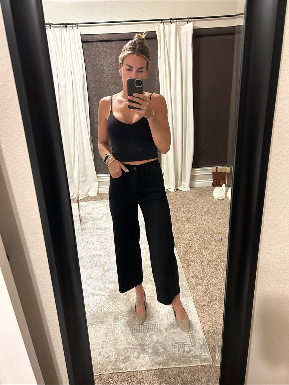 Madewell Black Wide-Leg Cropped Jeans - Picture 10 of 11